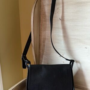 Longchamp Le Foulonné Medium Crossbody Black Gold Hardware